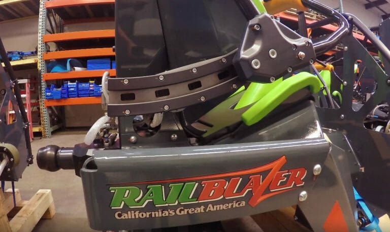 VIDEO: RailBlazer Roller Coaster Train Up Close At California’s Great America